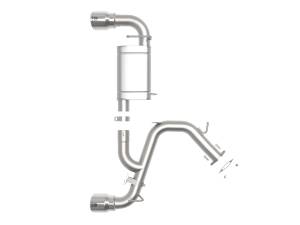 aFe Power - 49-37007-P | AFE Power Takeda 3 IN 304 Stainless Steel Axle-Back Exhaust System w/ Polished Tips (2019-2020 Veloster N L4-2.0L t) - Image 2