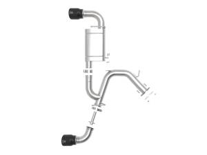 aFe Power - 49-37009-B | AFE Power Takeda-ST 3 IN 304 Stainless Steel Axle-Back Exhaust System w/ Black Tips (2019-2020 Veloster N L4-2.0L t) - Image 2