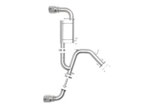 aFe Power - 49-37009-P | AFE Power Takeda-ST 3 IN 304 Stainless Steel Axle-Back Exhaust System w/ Polished Tips (2019-2020 Veloster N L4-2.0L t) - Image 2