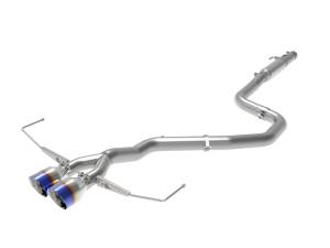 49-37011-L | AFE Power Takeda 3 IN to 2-1/2 IN 304 Stainless Steel Cat-Back Exhaust w/ Blue Flame Tip (2019-2021 Veloster L4-1.6L t)