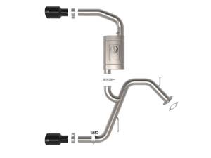 aFe Power - 49-37027-B | AFE Power Takeda 3 IN 304 Stainless Steel Axle-Back Exhaust w/ Black Tips (2022-2023 Elantra N L4-2.0L t) - Image 2