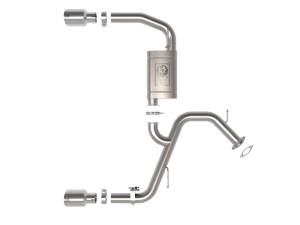 aFe Power - 49-37027-P | AFE Power Takeda 3 IN 304 Stainless Steel Axle-Back Exhaust w/ Polished Tips (2022-2023 Elantra N L4-2.0L t) - Image 2