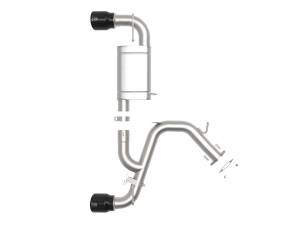 aFe Power - 49-37029-B | AFE Power Takeda 3 IN 304 Stainless Steel Axle-Back Exhaust w/ Black Tips (2021-2022 Veloster N L4-2.0L t) - Image 2