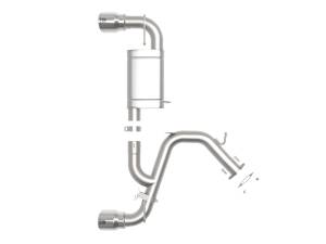 aFe Power - 49-37029-P | AFE Power Takeda 3 IN 304 Stainless Steel Axle-Back Exhaust w/ Polished Tips (2021-2022 Veloster N L4-2.0L t) - Image 2