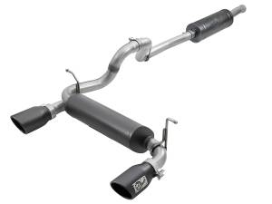 aFe Power - 49-38066-B | AFE Power Rebel Series 2-1/2 IN 304 Stainless Steel Cat-Back Exhaust System w/ Black Tips (2018-2024 Wrangler JL V6-3.6L) - Image 1