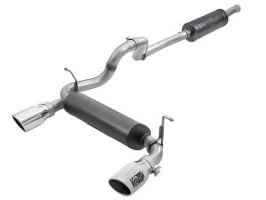 aFe Power - 49-38066-P | AFE Power Rebel Series 2-1/2 IN 304 Stainless Steel Cat-Back Exhaust w/ Polished Tips (2018-2024 Wrangler JL V6-3.6L) - Image 1