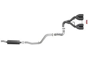 aFe Power - 49-38071-B | AFE Power Rebel Series 2-1/2 IN 304 Stainless Steel Cat-Back Exhaust System w/ Black Tip (2018-2024 Wrangler JL V6-3.6L ) - Image 2