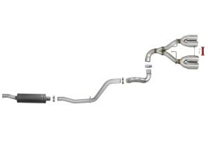 aFe Power - 49-38071-P | AFE Power Rebel Series 2-1/2 IN 304 Stainless Steel Cat-Back Exhaust w/ Polished Tip (2018-2024 Wrangler JL V6-3.6L ) - Image 2