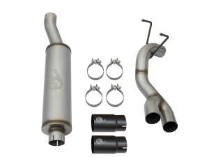 aFe Power - 49-42057-B | AFE Power Rebel Series 3-1/2 IN Stainless Steel Cat-Back Exhaust System w/Black Tip (2014-2018 Ram 2500, 3500 Pickup V8-6.4L) - Image 2