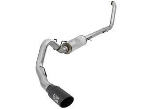 aFe Power - 49-43008-B | AFE Power Large Bore-HD 4 IN 409 Stainless Steel Turbo-Back Exhaust System w/ Black Tip (2000-2003 Excursion V8-7.3L td) - Image 1