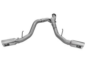 49-43065-P | AFE Power Large Bore-HD 4 IN 409 Stainless Steel DPF-Back Exhaust System w/Polished Tip (2011-2014 F250, F350 Super Duty V8-6.7L td)