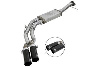 aFe Power - 49-43078-B | AFE Power Rebel Series 3 IN to 2-1/2 IN 409 Stainless Steel Cat-Back Exhaust w/ Black Tip (2011-2014 F150 Pickup V6-3.5L tt) - Image 1