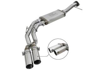 aFe Power - 49-43078-P | AFE Power Rebel Series 3 IN to 2-1/2 IN 409 Stainless Steel Cat-Back Exhaust w/ Polish Tip (2011-2014 F150 Pickup V6-3.5L tt) - Image 1