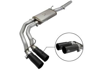 aFe Power - 49-43079-B | AFE Power Rebel Series 3 IN to 2-1/2 IN 409 Stainless Steel Cat-Back Exhaust w/Black Tip (2004-2008 F150 Pickup V8-4.6/5.4L) - Image 1