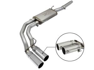 aFe Power - 49-43079-P | AFE Power Rebel Series 3 IN to 2-1/2 IN 409 Stainless Steel Cat-Back Exhaust w/ Polish Tip (2004-2008 F150 Pickup V8-4.6/5.4L) - Image 1