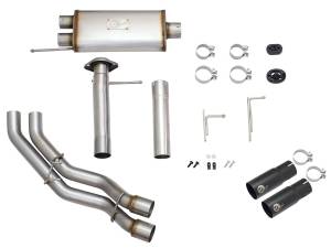 aFe Power - 49-43080-B | AFE Power Rebel Series 3 IN to 2-1/2 IN 409 Stainless Steel Cat-Back Exhaust w/Black Tip (2009-2014 F150 Pickup V8-4.6L/5.4L/5.0L) - Image 2