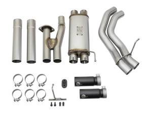 aFe Power - 49-43091-B | AFE Power Rebel Series 3 IN 409 Stainless Steel Cat-Back Exhaust System w/Black Tip (2017-2020 F150 Pickup V6-3.5L tt) - Image 2