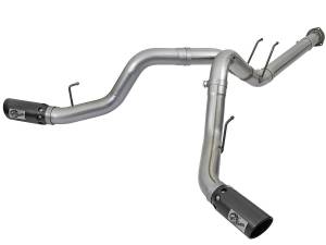 49-43092-B | AFE Power Large Bore-HD 4 IN 409 Stainless Steel DPF-Back Exhaust System w/Black Tip (2017-2024 F250, F350 Super Duty V8-6.7L td)