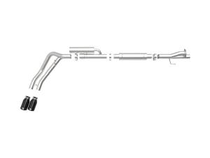 aFe Power - 49-43117-B | AFE Power Rebel Series 3 IN 409 Stainless Steel Cat-Back Exhaust System w/Black Tip (2017-2024 F250, F350 Super Duty V8-6.2/7.3L) - Image 2