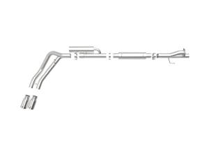 aFe Power - 49-43117-P | AFE Power Rebel Series 3 IN 409 Stainless Steel Cat-Back Exhaust System w/Polished Tip (2017-2024 F250, F350 Super Duty V8-6.2/7.3L) - Image 2