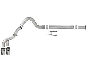 aFe Power - 49-43120-P | AFE Power Rebel XD Series 4 IN 409 Stainless Steel DPF-Back Exhaust w/Dual Polished Tips (2011-2014 F250, F350 Super Duty V8-6.7L td) - Image 2