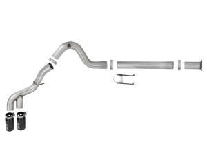 aFe Power - 49-43121-B | AFE Power Rebel XD Series 4 IN 409 Stainless Steel DPF-Back Exhaust w/Dual Black Tips (2011-2014 F250, F350 Super Duty V8-6.7L td) - Image 2