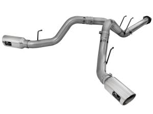 49-43122-P | AFE Power Large Bore-HD 4 IN 409 Stainless Steel DPF-Back Exhaust System w/Polished Tip (2015-2016 F250, F350 Super Duty V8-6.7L td)