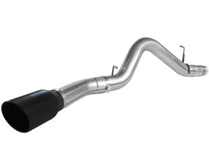 aFe Power - 49-44041-B | AFE Power Large Bore-HD 5 IN 409 Stainless Steel DPF-Back Exhaust System w/Black Tip (2011-2016 Silverado, Sierra 2500 HD, 3500 HD V8-6.6L td) - Image 1