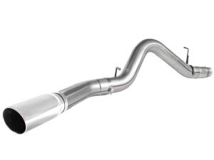 aFe Power - 49-44041-P | AFE Power Large Bore-HD 5 IN 409 Stainless Steel DPF-Back Exhaust System w/Polished Tip (2011-2016 Silverado, Sierra 2500 HD, 3500 HD V8-6.6L td) - Image 1