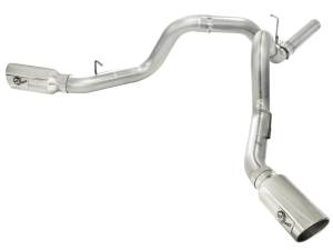 49-44043-P | AFE Power Large Bore-HD 4 IN 409 Stainless Steel DPF-Back Exhaust System w/Polished Tip (2011-2016 Silverado, Sierra 2500 HD, 3500 HD V8-6.6L td)