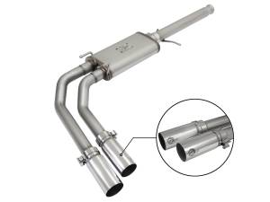 49-44062-P | AFE Power Rebel Series 3 IN to 2-1/2 IN 409 Stainless Steel Cat-Back Exhaust w/ Polish Tip (2009-2019 Silverado, Sierra 1500 V6-4.3/V8-4.8/5.3L)