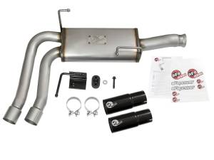 aFe Power - 49-44070-B | AFE Power Rebel Series 3 IN to 2-1/2 IN 409 Stainless Steel Cat-Back Exhaust w/Black Tip (2009-2019 Silverado, Sierra 1500 V6-4.3/V8-4.8/5.3L) - Image 2