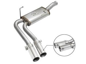 49-44070-P | AFE Power Rebel Series 3 IN to 2-1/2 IN 409 Stainless Steel Cat-Back Exhaust w/ Polish Tip (2009-2019 Silverado, Sierra 1500 V6-4.3/V8-4.8/5.3L)