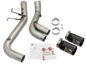 aFe Power - 49-44089-B | AFE Power Rebel XD Series 4 IN 409 Stainless Steel DPF-Back Exhaust w/Dual Black Tips (2017-2019 Silverado, Sierra 2500 HD, 3500 HD V8-6.6L td) - Image 2