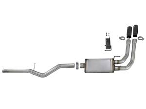 aFe Power - 49-44098-B | AFE Power Rebel Series 3 IN to 2-1/2 IN 409 Stainless Steel Cat-Back Exhaust w/ Black Tip (2009-2019 Silverado, Sierra 1500 V6-4.3/V8-4.8/5.3L) - Image 2