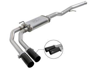 49-44098-B | AFE Power Rebel Series 3 IN to 2-1/2 IN 409 Stainless Steel Cat-Back Exhaust w/ Black Tip (2009-2019 Silverado, Sierra 1500 V6-4.3/V8-4.8/5.3L)