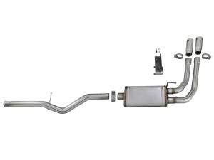 aFe Power - 49-44098-P | AFE Power Rebel Series 3 IN to 2-1/2 IN 409 Stainless Steel Cat-Back Exhaust w/ Polish Tip (2009-2019 Silverado, Sierra 1500 V6-4.3/V8-4.8/5.3L) - Image 2