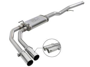 49-44098-P | AFE Power Rebel Series 3 IN to 2-1/2 IN 409 Stainless Steel Cat-Back Exhaust w/ Polish Tip (2009-2019 Silverado, Sierra 1500 V6-4.3/V8-4.8/5.3L)