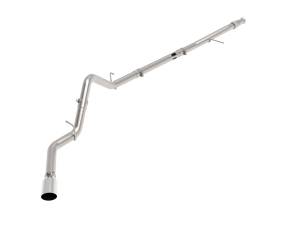 aFe Power - 49-44128-P | AFE Power Large Bore-HD 3 IN 409 Stainless Steel DPF-Back Exhaust System w/Polished Tip (2020-2021 Silverado, Sierra 1500 L6-3.0L td) - Image 1