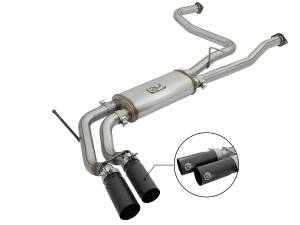 aFe Power - 49-46126-B | AFE Power Rebel Series 2-1/2" Cat-Back Exhaust System w/ Black Tip (2017-2024 Titan A61 V8-5.6L) - Image 1