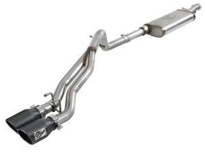 aFe Power - 49-48054-B | AFE Power Rebel Series 2-1/2 IN 409 Stainless Steel Cat-Back Exhaust System w/Black Tip (2007-2018 Wrangler JK V6-3.6L/3.8L) - Image 1