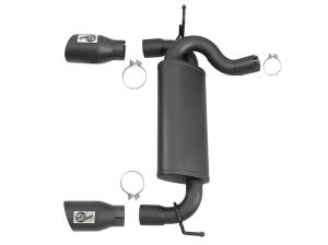 aFe Power - 49-48061-B | AFE Power Rebel Series 2-1/2 IN 409 Stainless Steel Axle-Back Exhaust System w/ Black Tips (2007-2018 Wrangler JK V6-3.6L/3.8L) - Image 2