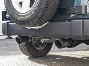 aFe Power - 49-48061-B | AFE Power Rebel Series 2-1/2 IN 409 Stainless Steel Axle-Back Exhaust System w/ Black Tips (2007-2018 Wrangler JK V6-3.6L/3.8L) - Image 6