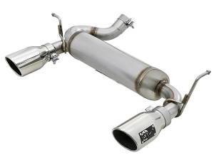 49-48061-P | AFE Power Rebel Series 2-1/2 IN 409 Stainless Steel Axle-Back Exhaust w/ Polished Tips (2007-2018 Wrangler JK V6-3.6L/3.8L)