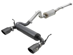 49-48062-B | AFE Power Rebel Series 2-1/2 IN 409 Stainless Steel Cat-Back Exhaust System w/ Black Tips (2007-2018 Wrangler JK V6-3.6L/3.8L)