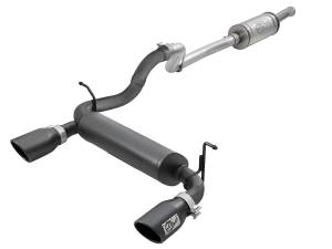 aFe Power - 49-48066-B | AFE Power Rebel Series 2-1/2 IN 409 Stainless Steel Cat-Back Exhaust System w/ Black Tips (2018-2024 Wrangler JL V6-3.6L) - Image 1