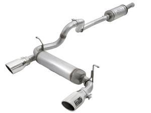 aFe Power - 49-48066-P | AFE Power Rebel Series 2-1/2 IN 409 Stainless Steel Cat-Back Exhaust w/ Polished Tips (2018-2024 Wrangler JL V6-3.6L) - Image 1