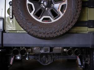 aFe Power - 49-48086-B | AFE Power Rebel Series 2-1/2 IN 409 Stainless Steel Axle-Back Exhaust System Black (2007-2018 Wrangler JK V6-3.6L/3.8L) - Image 7