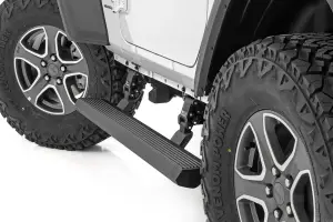 PSR61030 | Rough Country Power Retractable Running Boards With LED Lights (2018-2024 Wrangler JL 4WD | 2 Door)