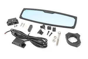 Rough Country - 99007A | Rough Country UTV Aluminum Rear View Mirror | With Dome Light, 12" Wide, 1.75-2" Mount - Image 1